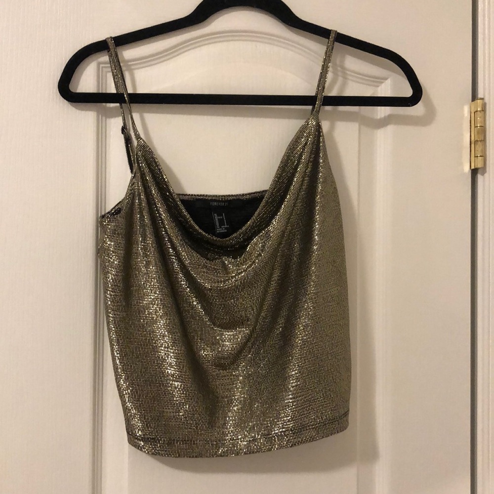 FOREVER 21 gold sparkly top